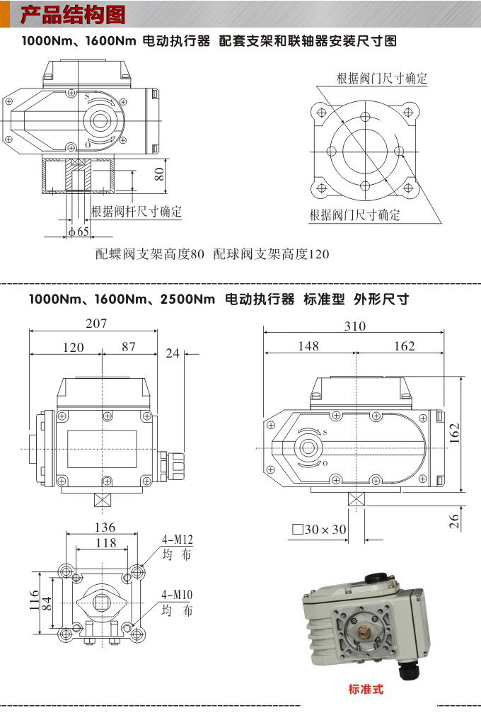 電動執(zhí)行機(jī)構(gòu),YTDG-RKB1600電動執(zhí)行器,電動頭結(jié)構(gòu)圖,標(biāo)準(zhǔn)式