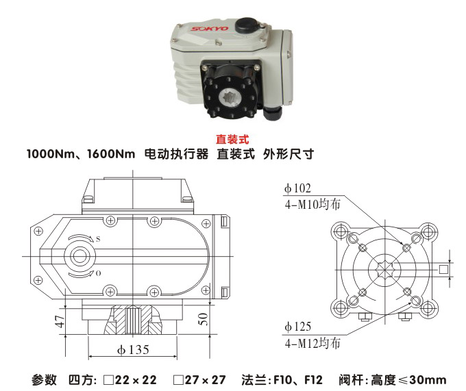 電動執(zhí)行機(jī)構(gòu),YTDG-RKB1600電動執(zhí)行器,電動頭結(jié)構(gòu)圖,直裝式