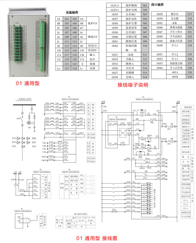 所用變保護,DH93所用變保護裝置,綜保接線圖